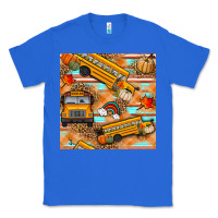 True Royal fall school bus seamless pattern Classic Tee - BundleAndBundleShop