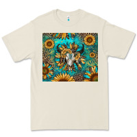 Bone bull skull sunflowers Premium Tee - RanaPortraitStore