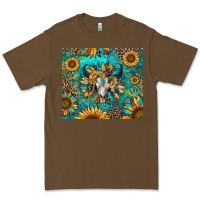Cacao bull skull sunflowers Premium Tee - RanaPortraitStore