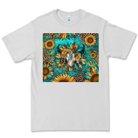 Dove Grey bull skull sunflowers Premium Tee - RanaPortraitStore