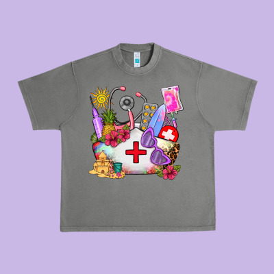 Nurse  Summer Urban Heavy Tee Designed By Adodesignshop