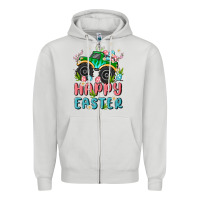 Dove Grey easter monster truck Zipper Hoodie - MaliasSmallBusiness