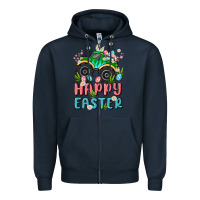 Navy easter monster truck Zipper Hoodie - MaliasSmallBusiness