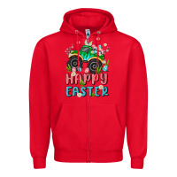 Red easter monster truck Zipper Hoodie - MaliasSmallBusiness