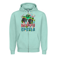 Seafoam easter monster truck Zipper Hoodie - MaliasSmallBusiness