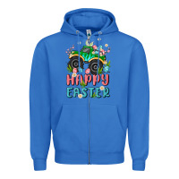 True Royal easter monster truck Zipper Hoodie - MaliasSmallBusiness