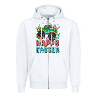 White easter monster truck Zipper Hoodie - MaliasSmallBusiness
