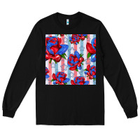 Black patriotic roses Long Sleeve Tee - BundleAndBundleShop