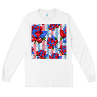 White patriotic roses Long Sleeve Tee - BundleAndBundleShop
