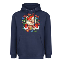 Navy mexican santa Heavyweight Hoodie - MaliasSmallBusiness