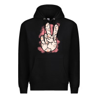 Black Floral Peace Sign Premium Hoodie - Jasminsmagicworld