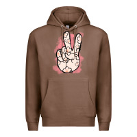 Chestnut Floral Peace Sign Premium Hoodie - Jasminsmagicworld