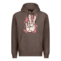 Coffee Floral Peace Sign Premium Hoodie - Jasminsmagicworld