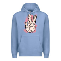 Colony Blue Floral Peace Sign Premium Hoodie - Jasminsmagicworld