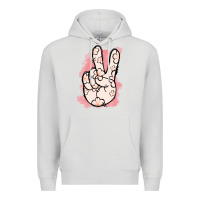 Dove Grey Floral Peace Sign Premium Hoodie - Jasminsmagicworld