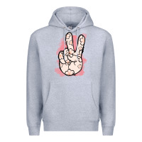 Heather Grey Floral Peace Sign Premium Hoodie - Jasminsmagicworld