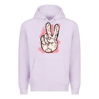 Lilac Floral Peace Sign Premium Hoodie - Jasminsmagicworld