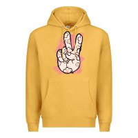 Mustard Floral Peace Sign Premium Hoodie - Jasminsmagicworld