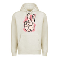 Oatmeal Heather Floral Peace Sign Premium Hoodie - Jasminsmagicworld