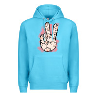 Ocean Blue Floral Peace Sign Premium Hoodie - Jasminsmagicworld