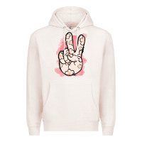 Pale Pink Floral Peace Sign Premium Hoodie - Jasminsmagicworld