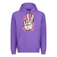 Purple Floral Peace Sign Premium Hoodie - Jasminsmagicworld