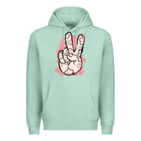 Seafoam Floral Peace Sign Premium Hoodie - Jasminsmagicworld
