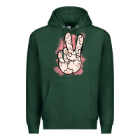 Sports Green Floral Peace Sign Premium Hoodie - Jasminsmagicworld