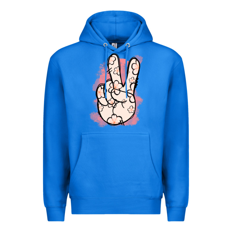 Floral Peace Sign Premium Hoodie by Jasminsmagicworld | Teevron