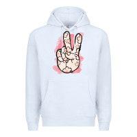 White Floral Peace Sign Premium Hoodie - Jasminsmagicworld