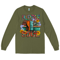Army Green hippie soul with caravan and flowers Long Sleeve Tee - Artiststas