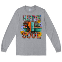 Heather Grey hippie soul with caravan and flowers Long Sleeve Tee - Artiststas