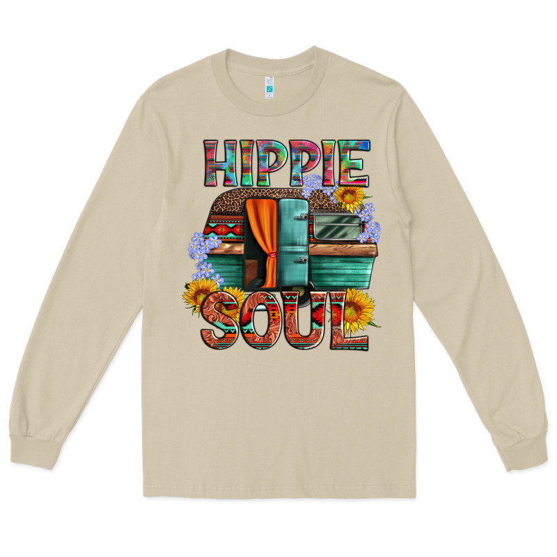 Hippie Soul With Caravan And Flowers Long Sleeve Tee by Artiststas | Teevron