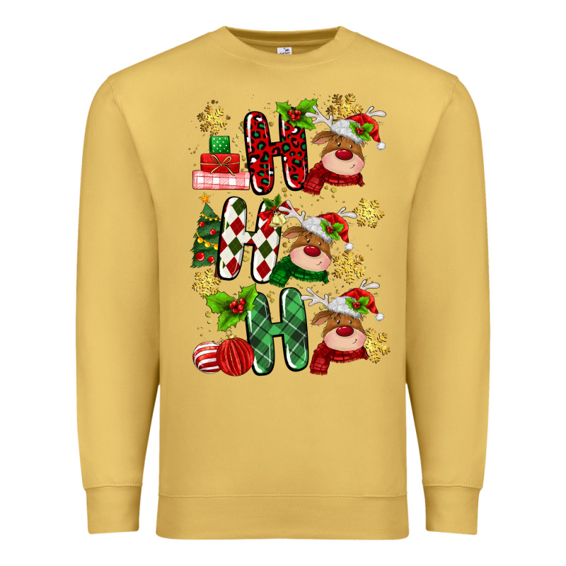 Ho Ho Ho Reindeer Premium Sweatshirt by MaliasSmallBusiness | Teevron