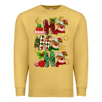 Antique Gold ho ho ho reindeer Premium Sweatshirt - MaliasSmallBusiness