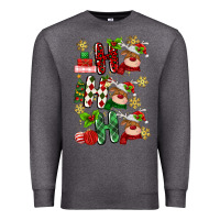 Charcoal Heather ho ho ho reindeer Premium Sweatshirt - MaliasSmallBusiness