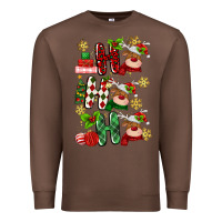 Chestnut ho ho ho reindeer Premium Sweatshirt - MaliasSmallBusiness
