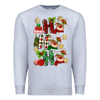 Heather Grey ho ho ho reindeer Premium Sweatshirt - MaliasSmallBusiness