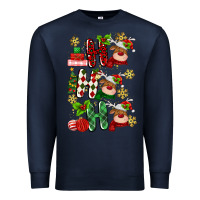 Navy ho ho ho reindeer Premium Sweatshirt - MaliasSmallBusiness