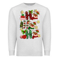 Oatmeal Heather ho ho ho reindeer Premium Sweatshirt - MaliasSmallBusiness