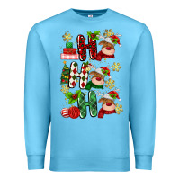 Ocean Blue ho ho ho reindeer Premium Sweatshirt - MaliasSmallBusiness