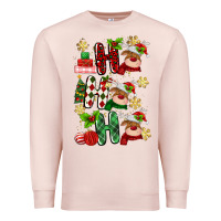 Pale Pink ho ho ho reindeer Premium Sweatshirt - MaliasSmallBusiness