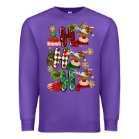 Purple ho ho ho reindeer Premium Sweatshirt - MaliasSmallBusiness