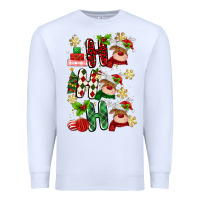 White ho ho ho reindeer Premium Sweatshirt - MaliasSmallBusiness