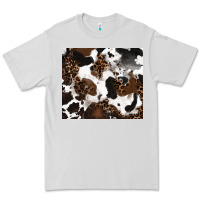 Dove Grey cowhide and leopard pattern Premium Tee - RanaPortraitStore