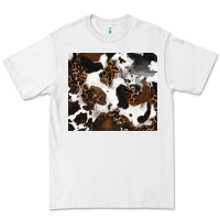 White cowhide and leopard pattern Premium Tee - RanaPortraitStore