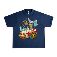 Navy nurse  cross and jesus Urban Heavy Tee - AdoDesignShop