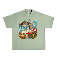 Oil Green nurse  cross and jesus Urban Heavy Tee - AdoDesignShop