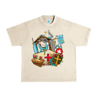 Sandshell nurse  cross and jesus Urban Heavy Tee - AdoDesignShop