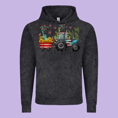 4th Of July Tractor Vintage Hoodie Designed By Cowgirlartshop